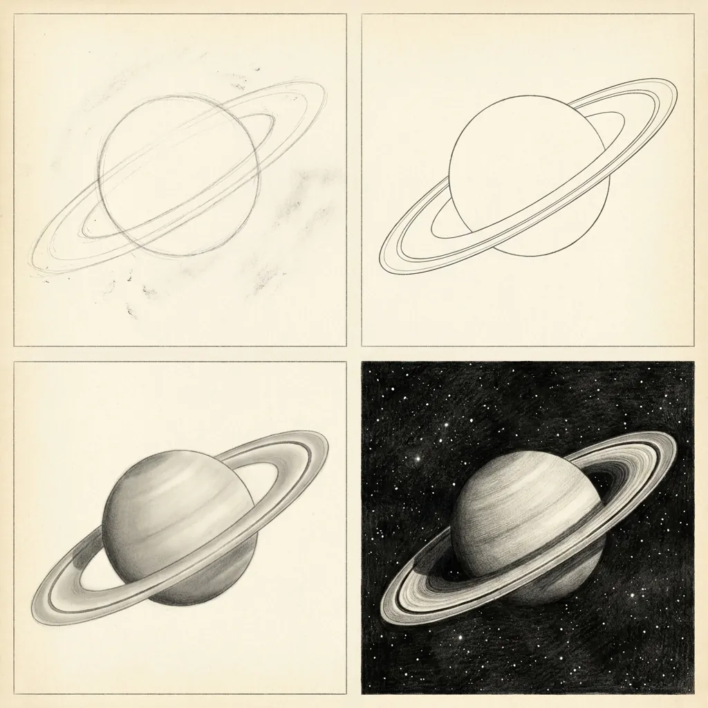 Step-by-step plate of Saturn